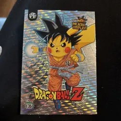 Pikachu Poncho Gold Sparkle Holo Box Hit Cracked Ice Pokemon Goku DBZ - Image 1
