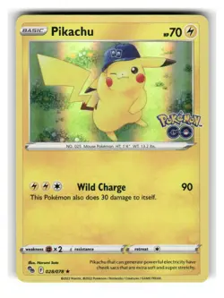 Pikachu 028/078 Holo Rare Pokemon GO Pokemon Lightly Played - Image 1