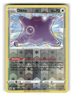 Ditto 107/159 Holo Rare Crown Zenith Pokemon Reverse Holo Near Mint - Image 1