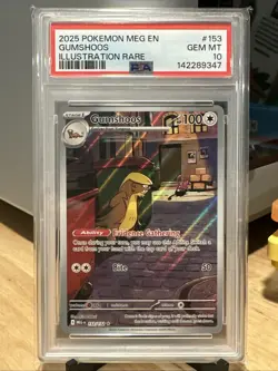 Gumshoos PSA 10 Illustration Rare 2025 Pokemon Mega Evolution MEG EN 153/132 - Image 1