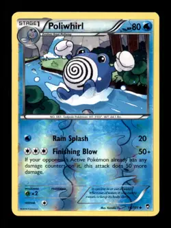 POLIWHIRL 16/111 UC FURIOUS FISTS POKEMON REVERSE HOLO NM/M - Image 1