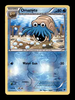 OMANYTE 17/124 UC FATES COLLIDE POKEMON REVERSE HOLO NM/M - Image 1