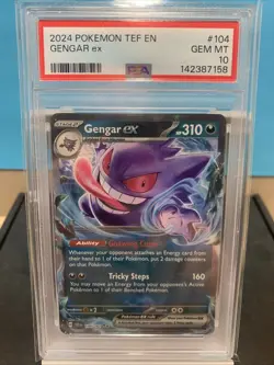 2024 POKEMON TEMPORAL FORCES EN GENGAR EX#104 /162 PSA 10 GEM MT - Image 2