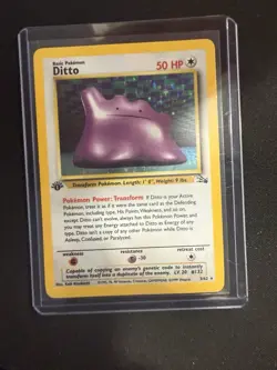 1999 Pokemon Fossil 1st EDITION DITTO HOLO #3 - Image 1
