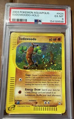 2003 Pokemon Aquapolis H24 Sudowoodo-Holo PSA 6 - Image 1