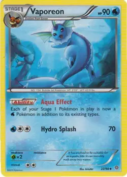 Vaporeon - 22/98 - Uncommon DMG, English Pokemon Ancient Origins - Image 1