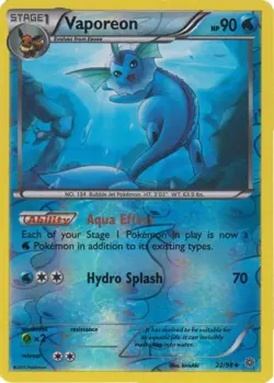 Vaporeon - 22/98 - Uncommon - Reverse Holo DMG, English Pokemon Ancient Origins - Image 1