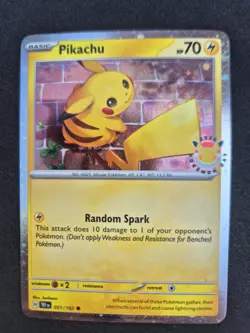 Pokemon 30th Anniversary 2026 Pikachu 051/162 Swirl Cosmo Holo Eng NM - Image 1