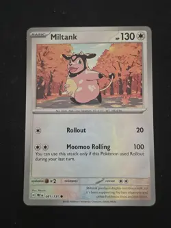Pokemon TCG Miltank 081/131 Prismatic Evolutions Common Reverse Holo Masterball - Image 1