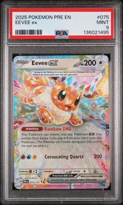 Eevee Ex 2025 Pokemon Pre En-Prismatic Evolutions #075/131 PSA 9 - Image 1