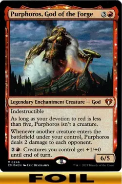 1x - Purphoros, God of the Forge - FOIL #246 - Commander Masters - NM MTG - Image 1