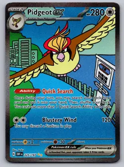 Pidgeot ex 225/197 Special Illustration Rare Obsidian Flames Pokemon Holo NM - Image 1