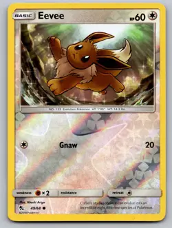 Eevee 49/68 Common Hidden Fates Pokemon Reverse Holo Near Mint - Image 1