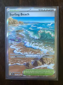 Surfing Beach 114/086 - Full Art Ultra Rare - Near Mint Chaos Rising Pokemon TCG - Image 1