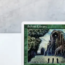 MTG Sylvan Library 5th Edition White Border Rare Green Enchantment Card Draw Mag - Image 2