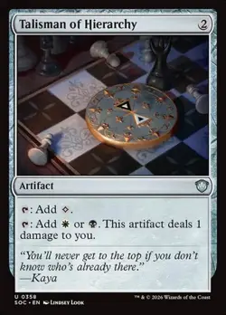 1x Talisman of Hierarchy NM Eng MTG - Secrets of Strixhaven Commander - Image 1
