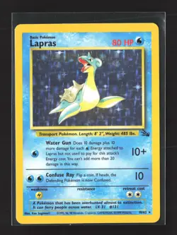 Pokemon Fossil #10/62 Holo Rare Lapras (10) - Image 1