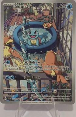 Pokemon TCG Squirtle 148/142 Sv07 Stellar Crown IR Full Art Holo Basic 60 HP - Image 1