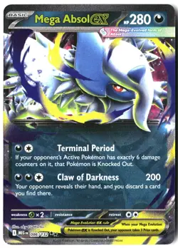 Mega Absol ex 086/132 Double Rare Mega Evolution Pokemon Holo Near Mint - Image 1