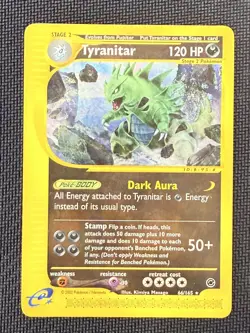 Pokemon Tyranitar #66/165 Non-Holo Rare - 2002 Expedition Base Set NM - Image 1