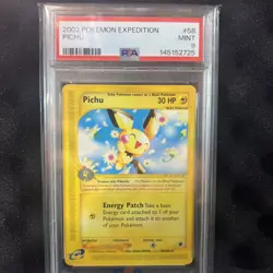2002 POKEMON EXPEDITION #58 PICHU PSA 9 - Image 1