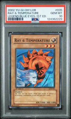 2002 YU-GI-OH! LOB-LEGEND OF BLUE EYES WHITE DRAGON RAY & TEMPERATURE PSA 10 - Image 1