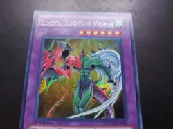 Yugioh - Elemental Hero Flame Wingman LCGX-EN045 Secret Rare 1st Edition - Image 4
