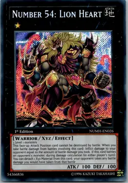 Yugioh Number 54: Lion Heart NUMH-EN026 1st Edition Secret Rare NM - Image 1