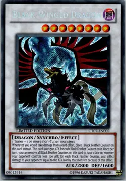 Yugioh Black-Winged Dragon CT07-EN002 Limited Edition Secret Rare NM - Image 1