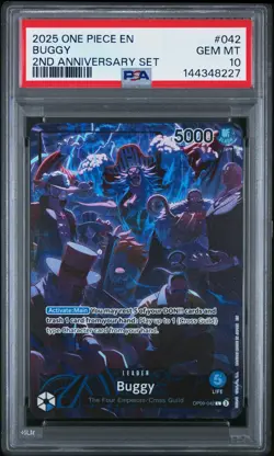 PSA 10 - Buggy OP09-042 L Promo - One Piece English 2nd Anniversary Set English - Image 1