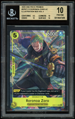 BGS 10 Pristine - Roronoa Zoro OP07-113 Illustration Box Vol. 3 Promo One Piece - Image 1