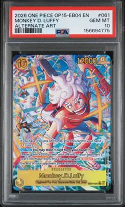 PSA 10 - Monkey D. Luffy EB04-061 SEC Alternate Art One Piece OP15 Kami's Island - Image 1