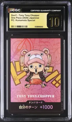 CGC 10 Pristine - Tony Tony Chopper DON!! Card Promo One Piece Japanese Kumamoto - Image 1