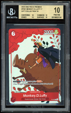 BGS 10 Pristine Monkey D. Luffy #P-001 Promo One Piece Gift Box Collection 2023 - Image 1
