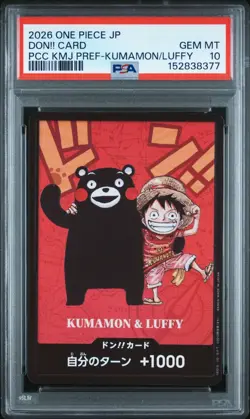 PSA 10 - Luffy & Kumamon DON!! Card Promo One Piece Japanese Kumamoto Prefecture - Image 1