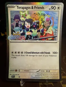 JUMBO CARD Pokemon Horizons Terapagos and Friends Oversized Promo Card Stamped - Image 1