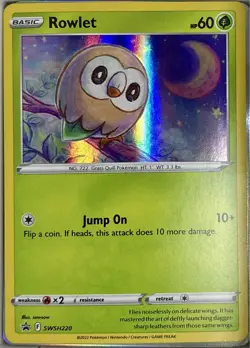 Rowlet - Cosmos Holo - SWSH220 Black Star Promo Pokemon TCG Card - Image 1
