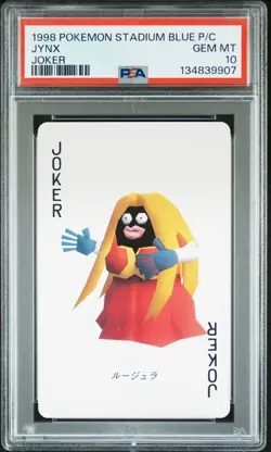 PSA 10 Jynx Joker Pokemon Stadium Blue Poker Playing Card 1998 Vintage Japanese - Image 1