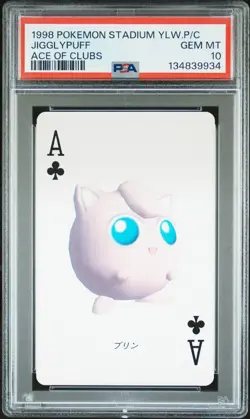 PSA 10 - Jigglypuff Ace of Clubs Pokemon Stadium Yellow Poker Playing Card 1998 - Image 1