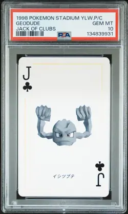 PSA 10 Sequent. Geodude Graveler Golem Pokemon Stadium Yellow Poker Playing Card - Image 3