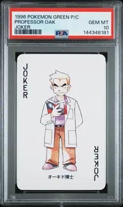 PSA 10 - Professor Oak Joker - Pokemon Green Poker Playing Card Vintage 1996 - Image 1