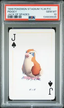 PSA 10 Sequen Pidgey Pidgeotto Pidgeot Pokemon Stadium Yellow Poker Playing Card - Image 3