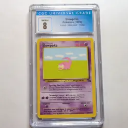 CGC 8 Slowpoke 55/62 Fossil WOTC Pokemon 1999 - Image 1