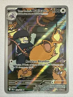 Pokemon TCG - Team Rocket's Raticate 202 Illustration Rare Destined Rivals NM - Image 1