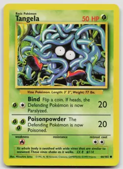 TANGELA 66/102 COMMON BASE SET UNLIMITED POKEMON LP - Image 1