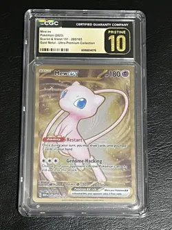 Mew ex - CGC Pristine 10 - Scarlet & Violet 151 Gold Metal (Pokemon 2023) #205 - Image 1