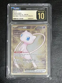 Mew ex - CGC Pristine 10 - Scarlet & Violet 151 Gold Metal (Pokemon 2023) #205 - Image 2