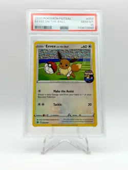 2020 POKEMON FUTSAL EEVEE ON THE BALL 002/005 PSA 10 - Image 1