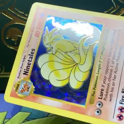 Pokemon Ninetales 12/102 Base Set Shadowless Holo Rare Black Flame LP + NM - - Image 4