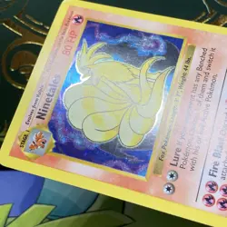Pokemon Ninetales 12/102 Base Set Shadowless Holo Rare Black Flame LP + NM - - Image 5